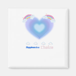 Cute heart square magnet