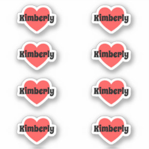 Cute Heart Sticker With Customizable Name Red