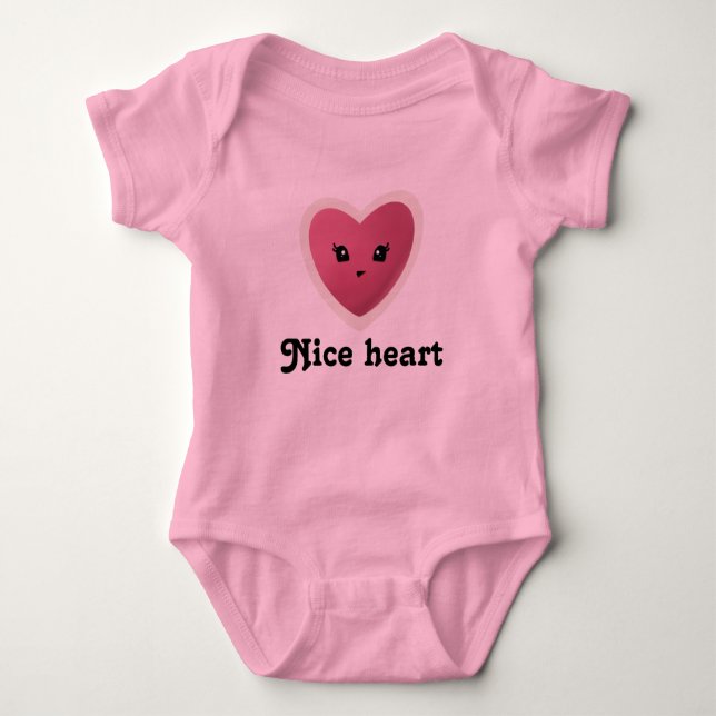 Cute heart t-shirt baby bodysuit (Front)