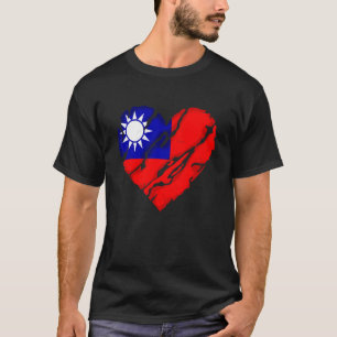 Cute Heart Taiwanese Flag I Love Taiwan Taiwan T-Shirt