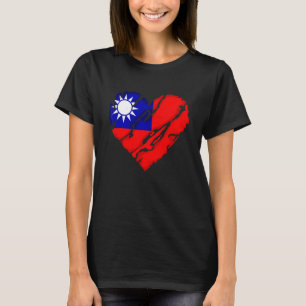 Cute Heart Taiwanese Flag I Love Taiwan Taiwan T-Shirt
