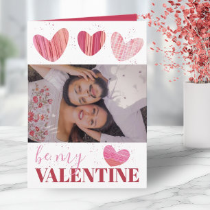 Cute Heart Valentines Pink & Red Card