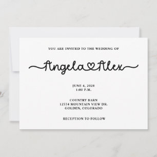 Cute Heart Wedding Invitation