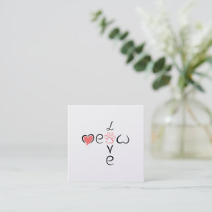 Cute Heart with Paw Print Card
