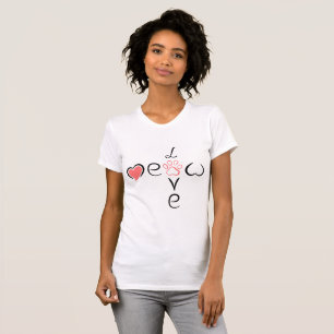 Cute Heart with Paw Print cat Mom T-Shirt