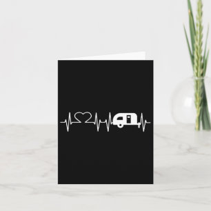 Cute Heartbeat Camper Camping Campfire Lovers Gift Card