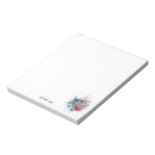 Cute Hearts And Washes In Watercolor  Notepad