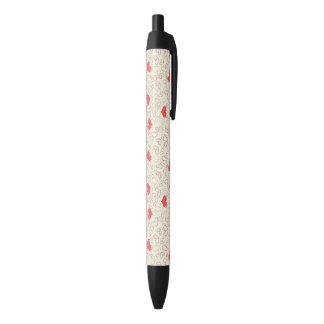 Cute Hearts Background Black Ink Pen