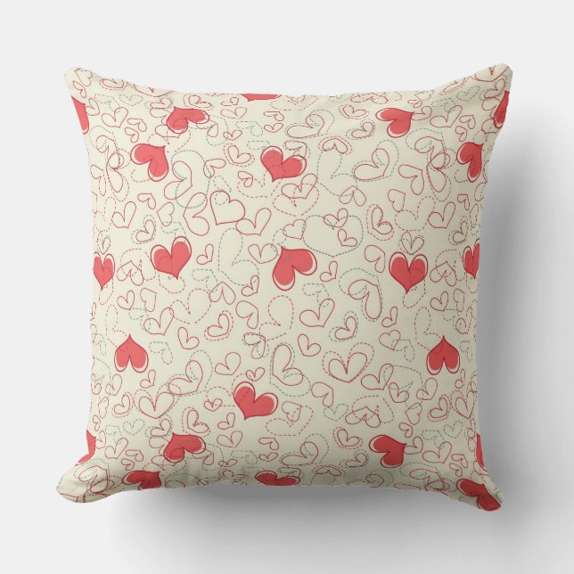 Cute Hearts Background Cushion (Front)