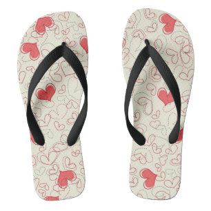 Cute Hearts Background Jandals