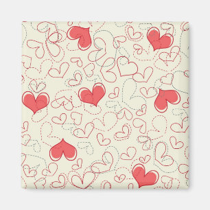 Cute Hearts Background Magnet
