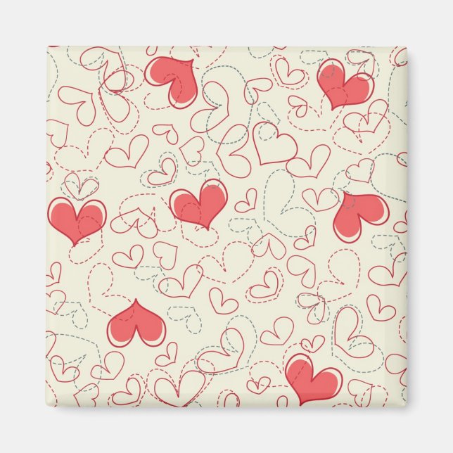 Cute Hearts Background Magnet (Front)