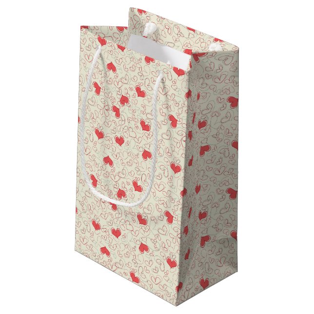 Cute Hearts Background Small Gift Bag (Back Angled)