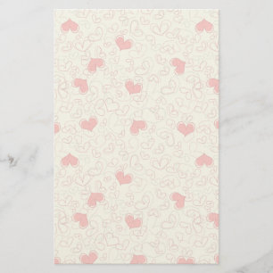 Cute Hearts Background Stationery
