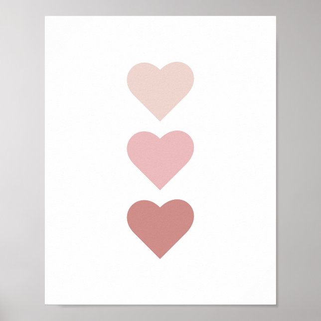 Cute Hearts Boho Nursery Poster (Front)