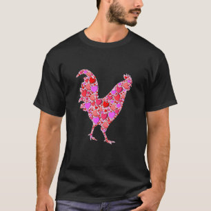 Cute Hearts Chicken Funny Animals Valentines Day T-Shirt