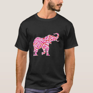 Cute Hearts Elephant Funny Animals Lover Valentine T-Shirt