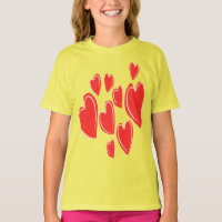 Cute Hearts Hand Drawn Deep Red Romantic Doodle