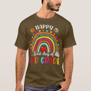 Cute Hearts Happy First Day Teacher 3rd Grade Back T-Shirt