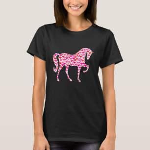 Cute Hearts Horse Funny Animals Lover Valentines D T-Shirt