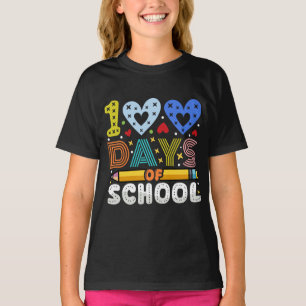 Cute Hearts Hundred 100 Days of School Pencil T-Shirt