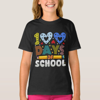 Cute Hearts Hundred 100 Days of School Pencil T-Shirt