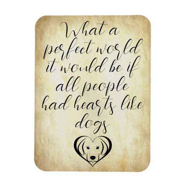 Cute Hearts Like Dogs Perfect World Magnet (Vertical)