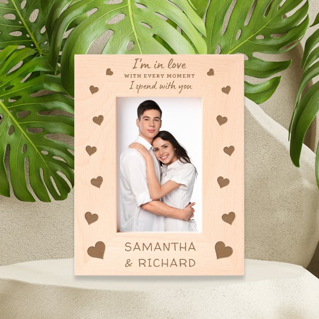 Cute Hearts Love Quote Couple Names Personalised Etched Frames (Creator Uploaded)