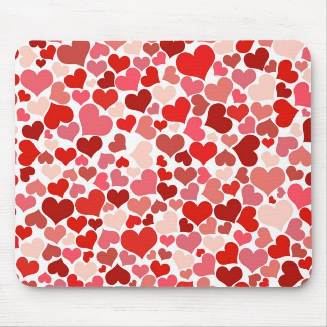 Cute Hearts Mouse Pad (Front)