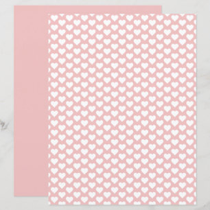 Cute Hearts Pattern Baby Pink Scrapbook Paper