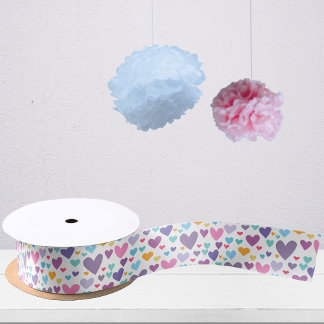 Cute Hearts Pattern Satin Ribbon