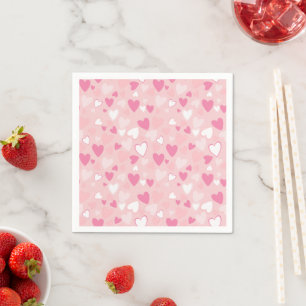 Cute Hearts Pink Napkin