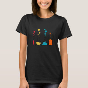 Cute Hearts Science Chemistry Funny Teacher Valent T-Shirt