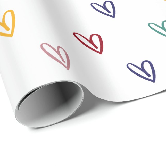 Cute Hearts Style 2 Wrapping Paper (Roll Corner)