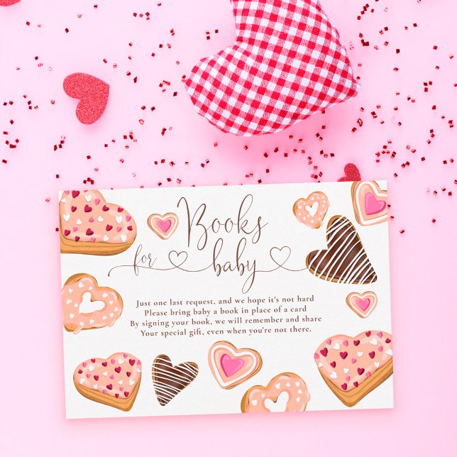 Cute hearts valentine doughnuts books for baby enclosure card (Creator Uploaded)