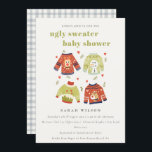 Cute Hearts Winter Ugly Sweater Baby Shower Invite<br><div class="desc">If you need any further customisation please feel free to message me on yellowfebstudio@gmail.com.</div>