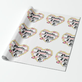 Cute Hearts Yellow Lace and Pink Thanks, I Hate it Wrapping Paper