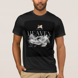 cute heaven & cat design t-shirt