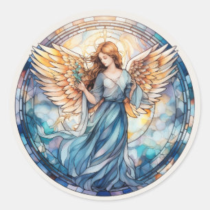 Cute Heavenly Angel religious Classic Round Sticker