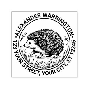 Cute Hedgehog #2 Name Return Address Self-inking Stamp