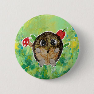 Cute Hedgehog 6 Cm Round Badge