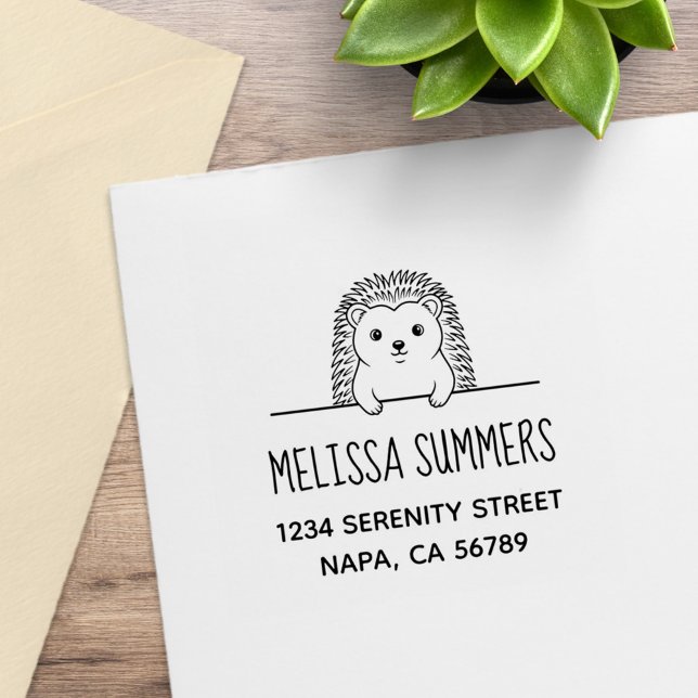 Cute Hedgehog Address Rubber Stamp (Creator Uploaded)