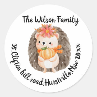 Cute Hedgehog Address Sticker