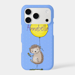 Cute hedgehog and balloon cartoon pattern