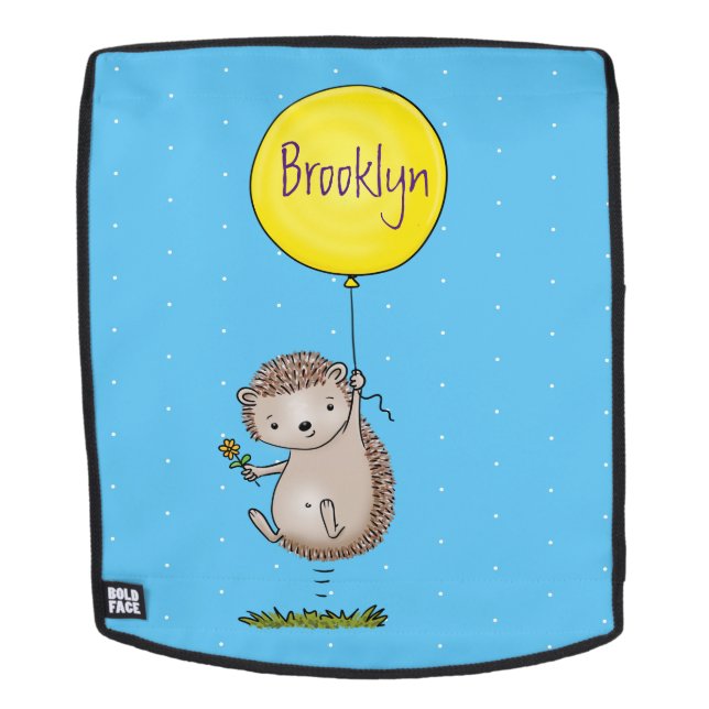 Cute hedgehog and balloon cartoon pattern backpack (Removable Face)