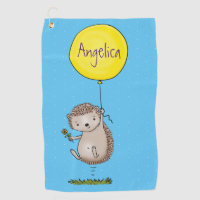 Cute hedgehog and balloon cartoon pattern