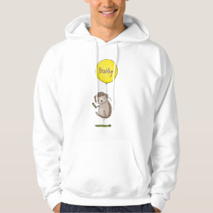 Cute hedgehog and balloon cartoon pattern hoodie