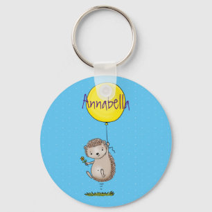 Cute hedgehog and balloon cartoon pattern key ring