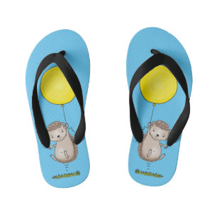 Cute hedgehog and balloon cartoon pattern kid's jandals
