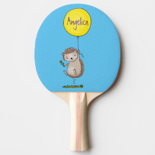 Cute hedgehog and balloon cartoon pattern ping pong paddle